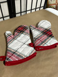 Martha Stewart Red Plaid Oven Mitts, Set of 2