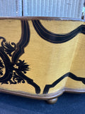 Yellow & Black Crackled Tole Style Oblong Planter