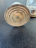 Raimond Glass Salt & Pepper Shakers with Sterling Silver Bases