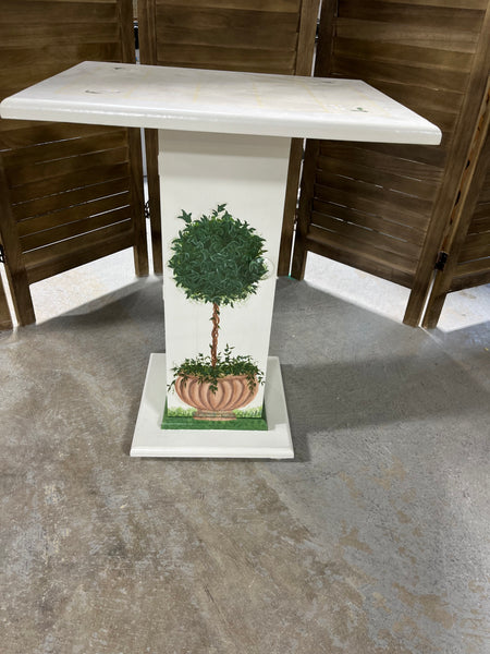 Topiary Painted Side Table with CD Storage