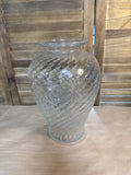 Clear Glass Swirl Flower Vase
