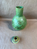 Green Floral Vase With Lid