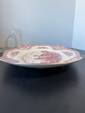 (B) Johnson Bros. Old Britain Castles Pink Large Oval Serving Platter