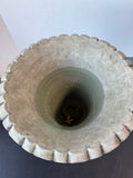 Pottery Barn Crackled Enamel & Cement Urn
