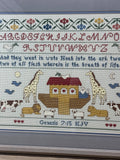 Cross Stitched Noah’s Ark Sampler