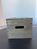 Rustic Weathered Gray Wooden Lidded Storage Crate
