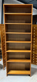 Tall 7 ft Teak Veneer Bookcase, card board backing