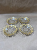 Gold Gilt French Style Sherbet Desert Glasses And Saucers — 8 Pieces