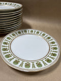 12 Green And Gold GDA Limoges France Salad Plates