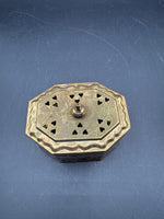 Small Brass Cricket Box With Heart Shape Cutouts