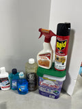 Cleaning Lot N.  Most bottles at least half full