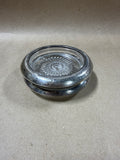 Pressed Glass & Sterling Silver Coasters - Pair