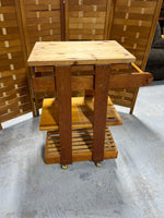 Wooden Kitchen Cart on Casters