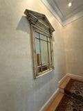 Architectural Mirror with Triangular Pediment Top & Panes