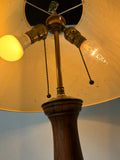 Danish Style Vintage Wooden Double Switch Table Lamp (WORKS) AS IS (READ DESCRIPTION CAREFULLY)