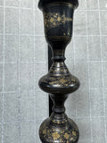 Black & Gold Floral Toleware Vintage Brass Floor Lamp (NEEDS REWIRING)