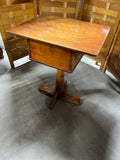 Pedestal Side Table with Drawer