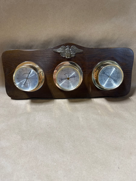 Wooden Hanging Weather Station // Thermometer // Barometer // Humidity Meter