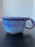 Large Blue & Purple Drip Glazed Pottery Coffee or Soup Mug