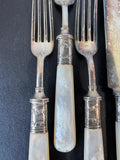 12-Piece Landers Frary & Clark Vintage Flatware Set with Mother of Pearl and Sterling Silver Handles
