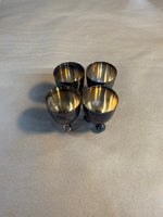 (A) Set Of 4 Footed Silver Plate Egg Cups