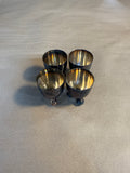 (A) Set Of 4 Footed Silver Plate Egg Cups