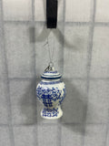 Blue & White Glass Ginger Jar Ornament, 4"H, 9 Available, PRICED INDIVIDUALLY