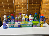 Cleaning Lot BB with Laundry Basket***Most bottles at least half full***