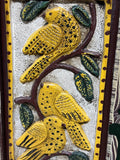 Hand Painted Clay Birds/Frame by Dave Eldreth; Signed
