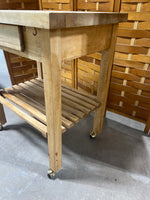 Wooden Kitchen Cart on Casters