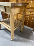 Wooden Kitchen Cart on Casters