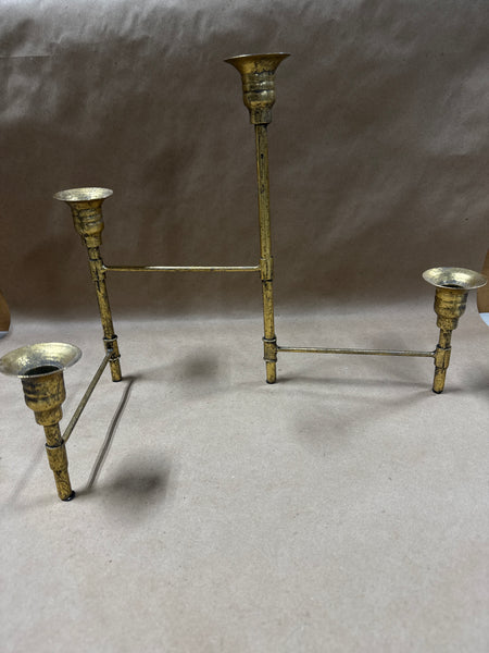 Gold Folding Candelabro — Holds 4 Candles
