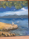 Original Painting “Exotic Seascape”  by Local Artist, Ginger Olensen; Signed