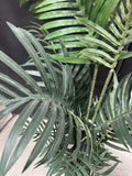 Artificial Areca Palm Tree in Blue & White Chinoiserie Ceramic Planter