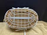 White Wire Basket with Burlap Liner