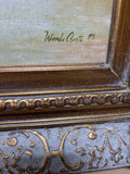 Original White Roses in Crystal Vase Painting by Wanda Cheate; Signed