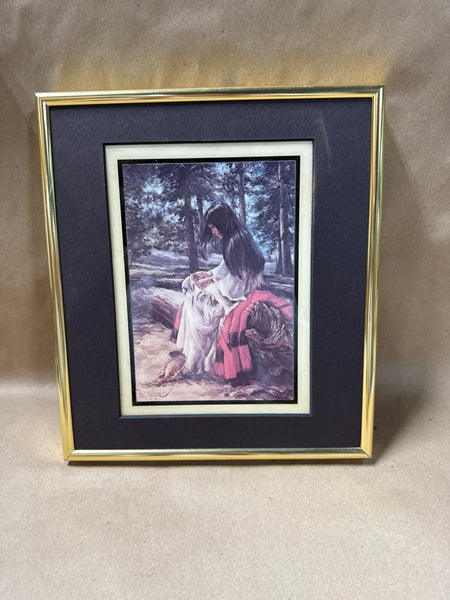 (A) Happy Hands By Vel Miller // Gold Frame Ceramic Tile