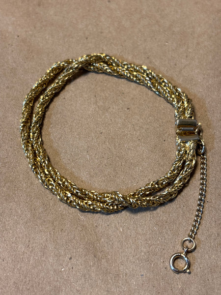 Gold Tone Double Strand Bracelet