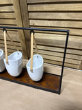 Farmhouse Style Hanging Planters With Tabletop Stand