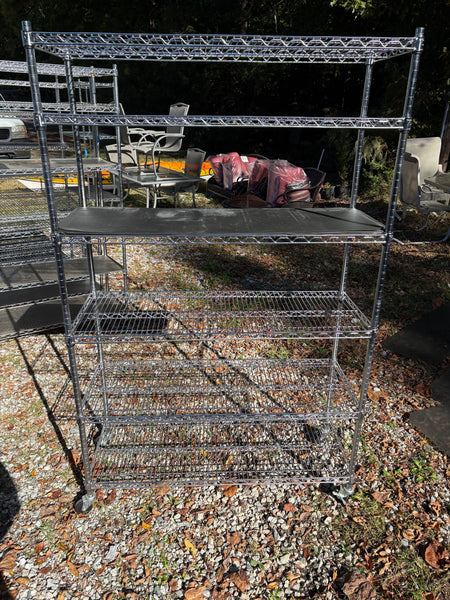 NSF Chrome Wire Shelving Unit w/Wheels (Six Available - PRICED INDIVIDUALLY)