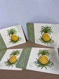 Williamsburg Pineapple Cork Back Placemats With Case - Set Of 4 (C)
