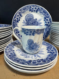 35-Piece Churchill England Myott Factory Blue Thanksgiving China Set