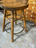 Single Wooden 24"H Swivel Bar Stool