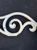 2-Piece Distressed Shabby Chic Off White Cast Iron Scroll Wall Hanging or Door Topper