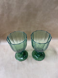 Villeroy & Boch Green Crystal “My Garden Green” Goblet - Pair // 6 Pairs Available// PRICED INDIVIDUALLY