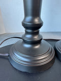 Pair of Espresso Metal Table Lamps (WORKS)