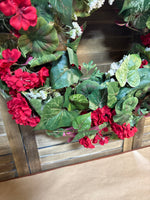 Red Floral And Baby Breath Wreath