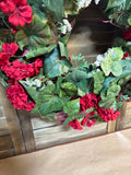 Red Floral And Baby Breath Wreath