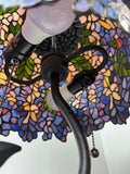 Tiffany Style Cascading Wisteria 2-Way Stained Glass Lamp (WORKS)