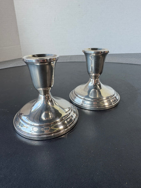 (B) Pair of Towle Sterling Silver Weighted Candlesticks